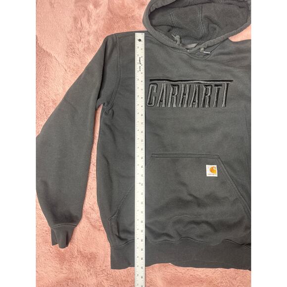 Carhartt TS5982-M Men’s Small Black Loose Fit Hoodie Embroidered Logo Workwear - Picture 3 of 7
